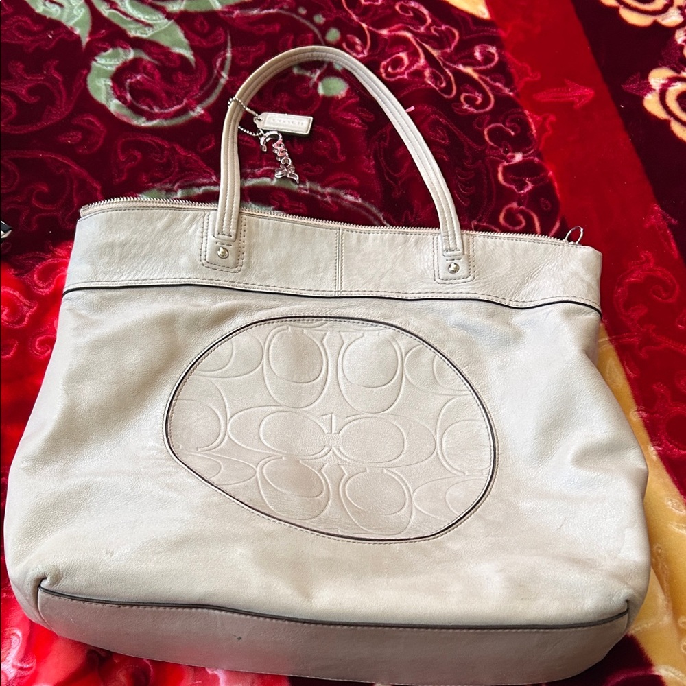 Coach Cream Designer Tote Bag